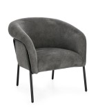 Cumpara ieftin Fotoliu otel negru textil gri inchis Camila 71x70x70.5 cm