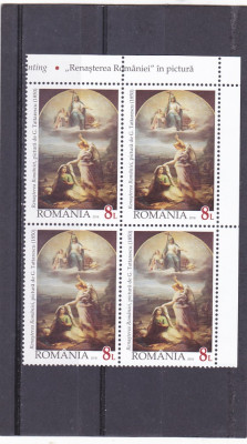 RENASTEREA ROMANIEI IN PICTURA,IN BLOC DE PATRU,2018,MNH,ROMANIA. foto