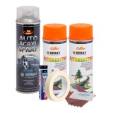 Kit complet reparatie si vopsire jante culoare orange fluorescent, v2, AVEX