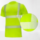 Tricou reflectorizant, cu benzi reflectorizante segmentate galben