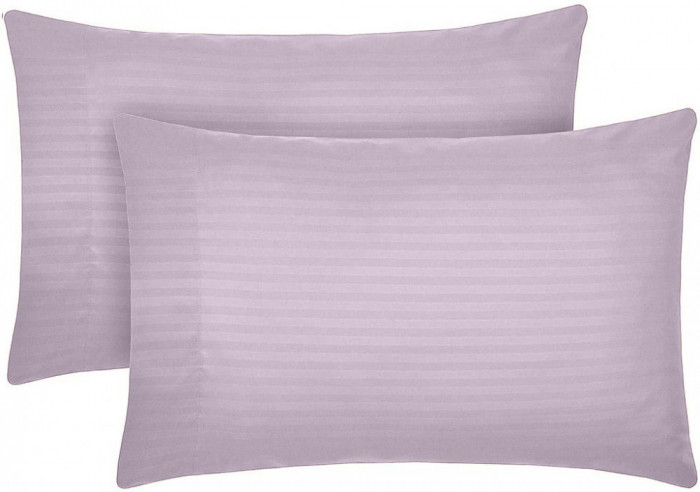 Set 2 huse perna din damasc, densitate 130 g/mp, Lila, 40/40cm