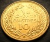Moneda exotica 10 PIASTRES - LIBAN, anul 1968 * cod 3660 = UNC + LUCIU BATERE, Asia