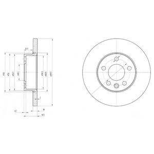 Disc frana VW TRANSPORTER IV bus (70XB, 70XC, 7DB, 7DW, 7DK) (1990 - 2003) KRIEGER 0950004338