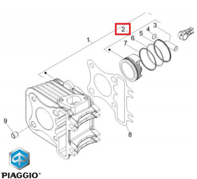 Piston original Aprilia Scarabeo - Derbi Atlantis - Doulevard - Piaggio Fly - Zip 4T AC 100cc D50.00 bolt 13 foto