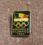 Insigna Sportiva - Comitetul Olimpic din ROMANIA-Jocurile Olimpice Los Angeles 1984 (varianta 4)