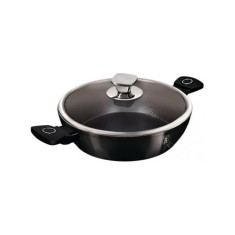 Cratiță marmorată cu capac 28 cm, 3.8 L &ndash; Berlinger Haus Black Vintage LP-KL-135P, cu aspect retro și strat antiaderent, design deosebit