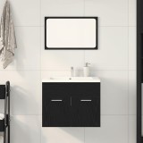vidaXL Set de mobilier de baie din 2 piese din lemn de stejar negru