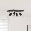 Spot Tavan Negru Rotativ vidaXL 26.5cm Otel Mat Iluminat Interior Modern