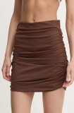 Praia Beachwear fusta de plaja SWIM SKIRT culoarea maro, mini, creion, SWIMSKIRT