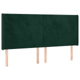 Cumpara ieftin Tablie pat cu aripioare verde inchis 183x16x118/128 cm catifea