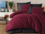 Cumpara ieftin Lenjerie 1 Persoana Pure Bordo (Bumbac 100%), Clasy
