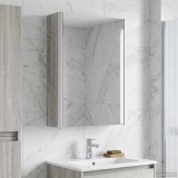 vidaXL Dulap cu oglindă pentru baie Gri Sonoma 33 x 11,5 x 50 cm 889220