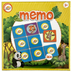 Joc de memorie MEMO Safari, 36 piese, 17x17cm, 3+ ani