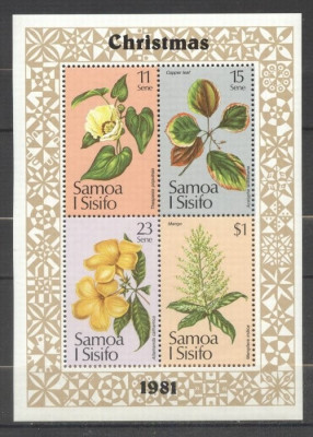 Samoa 1981 Christmas, flowers, set+perf. sheet, MNH S.311 foto