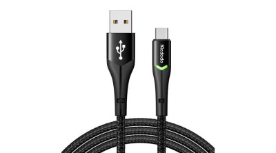 Mcdodo Magnificence CA-7960 Cablu USB la USB-C LED, 1m (negru) foto