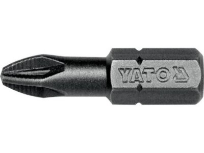 Bit profesional Yato 1 4 , 25mm, cap PZ2, HRC 58-62, realizat din otel forjat, cu acoperire anticoroziva foto