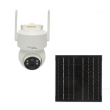 Camera supraveghere 4 MP cu panou solar 5W, baterie 18650 incarcare rapida, WIFI 2.4 GHz, rotativa 360 grade PTZ cu senzor de miscare, detectie umana