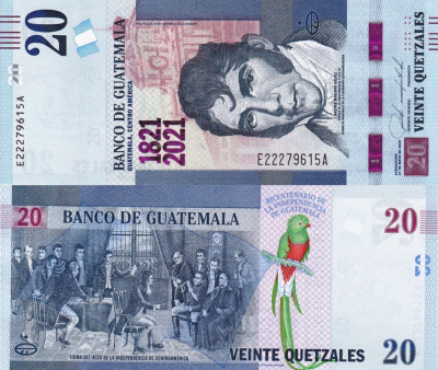 GUATEMALA 20 quetzales 2020 COMEMORATIVA UNC!!! foto