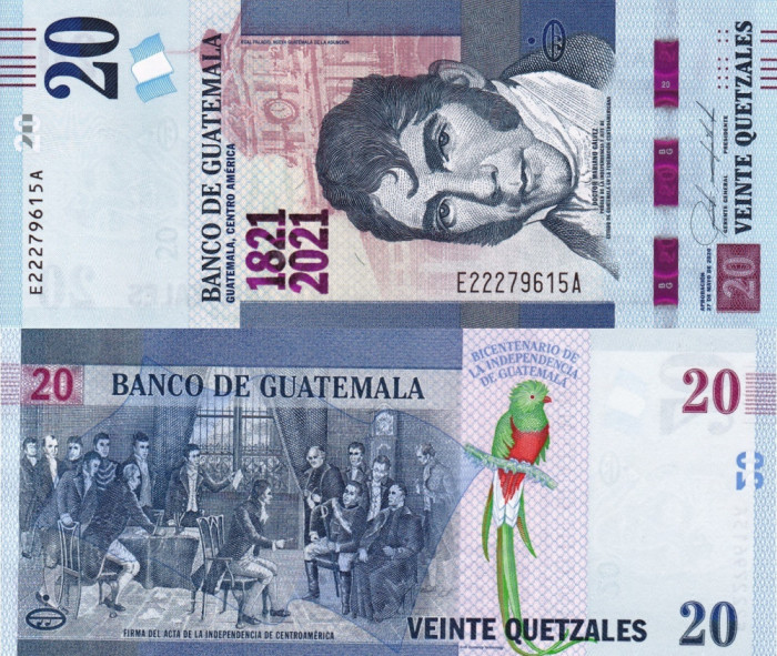 GUATEMALA 20 quetzales 2020 COMEMORATIVA UNC!!!