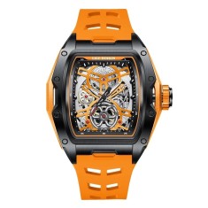 Ceas Barbati Lige 89138 Portocaliu Mecanic , Design Sport, Functii Multiple, Afisaj Luminos, Rezistent la Apa 5ATM