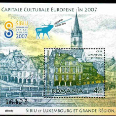 ROMANIA 2007, Sibiu Capitala Culturala Europeana, colita, stampilat, 1781