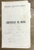 ACTE (4) Certificat de deces RSR, evaluare: stare acceptabilă, text scris pe dos vizibil prin transparență
