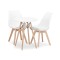 Set masa rotunda stil scandinav + 2 scaune Mark, Artool, MDF si lemn, alb, 60x72 cm