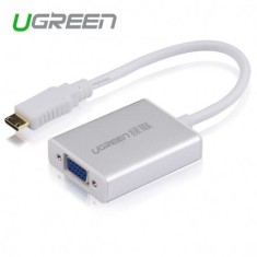 HDMI to VGA+3.5MM Audio+Mirco USB converter Culoare Argint foto