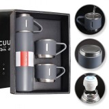 Set termos 500 ml, cu 3 cani gri, ambalat in cutie de cadou, JollyMag, BD24SZ