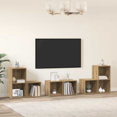 vidaXL Set dulap TV 6 pcs Stejar Artizanal 37 x 35 x 72 cm 3393164