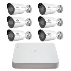 Sistem supraveghere 6 camere UNV 4MP IP PoE Starlight, 2.8mm, Audio, IR 50m, NVR 4K 8 canale SafetyGuard Surveillance