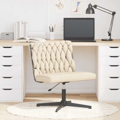 Scaun de birou pivotant, crem, material textil foto