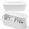 Cutie organizatoare cabluri, cu capac, dimensiune XL, 40.1x15.6x13.5 cm, alb