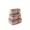 Set 3 Genti de Calatorie Flippy, Pentru Depozitare, Compresibile, 3 Dimensiuni, Mic, Mediu, Mare, Impermeabile, Fermoar Dublu, Roz