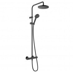 Sistem de dus fix si mobil cu baterie termostat, negru mat (matt black), Hansgrohe Vernis Blend