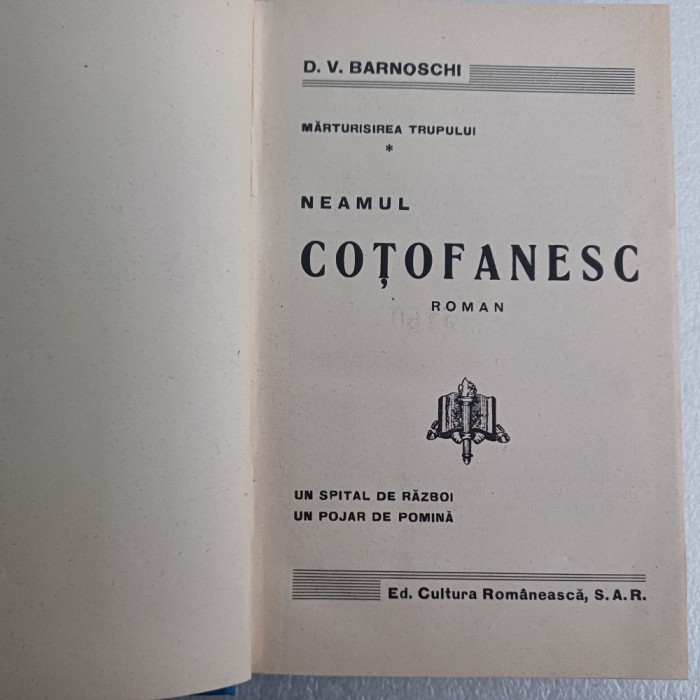 D.V.BARNOSCHI-MARTURISIREA TRUPULUI NEAMUL COTOFENES-C1930 S3.