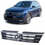 Grila radiator neagra cu benzi cromate, potrivita pentru VW Tiguan II 2016-2020 Performance AutoTuning