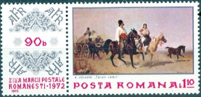 ROMANIA 1972 ZIUA MARCII POSTALE ROMANESTI Serie 1 val. LP.812 MNH** foto