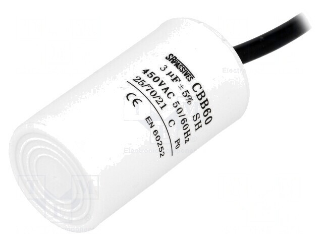 Condensator pentru Motoare 3uF 450V &Oslash;35x60mm