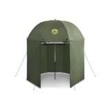 Umbrelă/shelter cu perete lateral Delphin Thunder Fullwall, diametru 250 cm, husa transport, cuie si corzi fixare