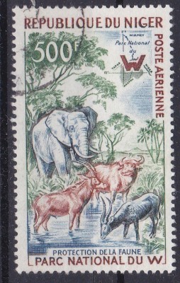 DB1 Fauna Africana Elefant Niger 1960 1 v. uzata foto