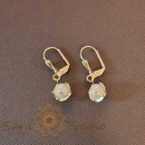 Cumpara ieftin Cercei SaraTremo Placati cu Aur Perla Ecologica Design Delicat Eleganta Bijuterie Femei 2.5 cm