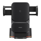 Baseus - Car Holder with Wireless Charging Wisdom Series (C40344901113-Z1) - Suction Cup, for Dashboard, 15W - Cluster Black