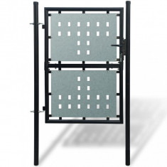 Poarta de gard cu o usa, negru, 100x225 cm GartenMobel Dekor