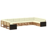 vidaXL Seturi de canapele cu pernă 10 pcs Lemn Solid de Acacia 3383903