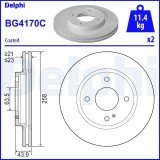 Disc frana Ford Fiesta VI, Ka+ III Motor 1.0, 1.0 EcoBoost, 1.0 Sport, 1.2, 1.2, 1.2 Ti-VCT, 1.25, 1.4, 1.4 LPG, 1.4 TDCi, 1.5 TDCi, 1.6, 1.6 TDCi,, Delphi