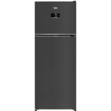 Frigider cu doua usi BEKO B5RDNE504LXBR, No Frost, 477 l, Usi reversibile, Avertizare luminoasa, H 186.5 cm, Clasa E, Dark inox