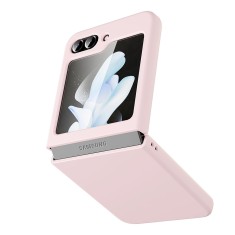 Husa 360 compatibila samsung galaxy z flip 5, fata spate si folie protectie inclusa, rose foto