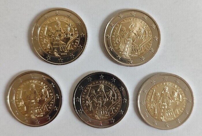 monede GERMANIA 2024_2, 5x2 euro comemorative (ADFGJ) Constituție - UNC