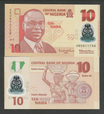 NIGERIA 10 NAIRA 2013 UNC [1] P- 39b.2 , necirculata foto